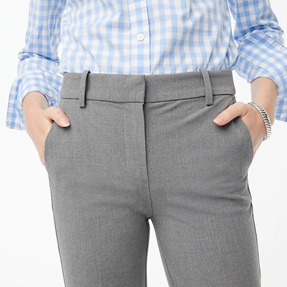 J Crew Factory Slim Cropped Ruby Pant in stretch twill Heather Graphite Size 10 - Picture 3 of 7
